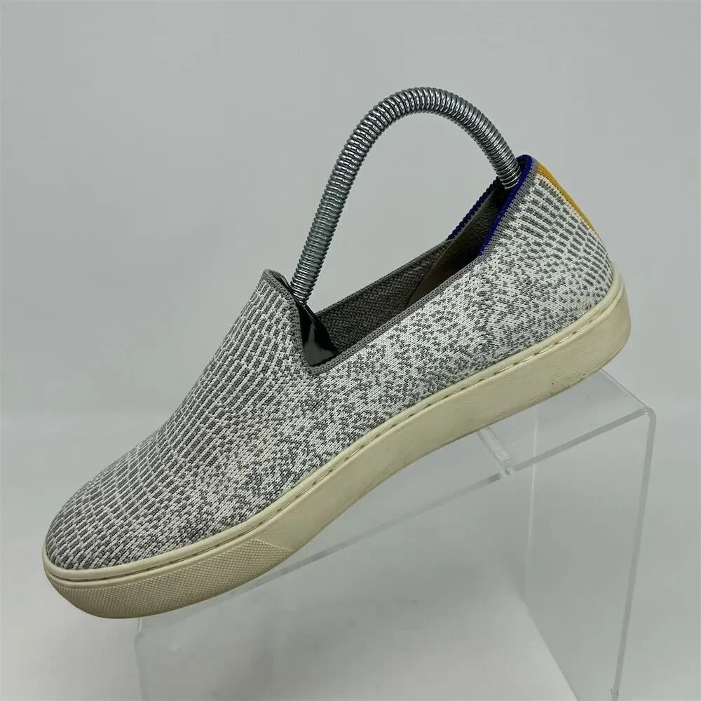 Rothy's Women's Casual Slip-On Sneakers Size 8 Opal Python Print Gray and White